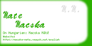 mate macska business card