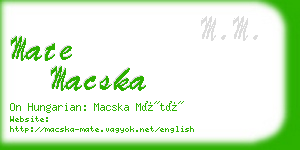 mate macska business card